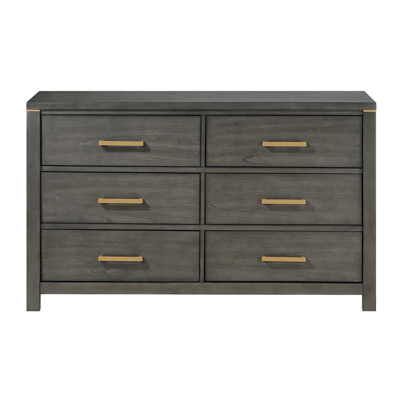 Gracie Oaks Minela 6-drawer Grey Dresser | Wayfair